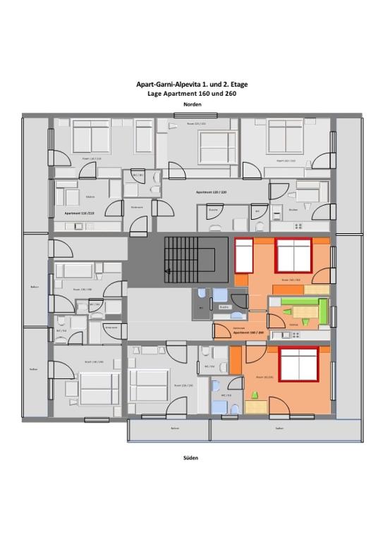 Апартаменты (Апартаменты №260 с 2 спальнями), Apart-Garni Alpevita