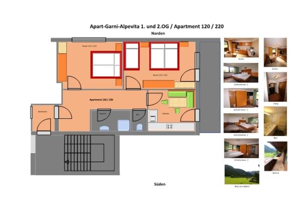 Апартаменты (Апартаменты №220 с 2 спальнями), Apart-Garni Alpevita