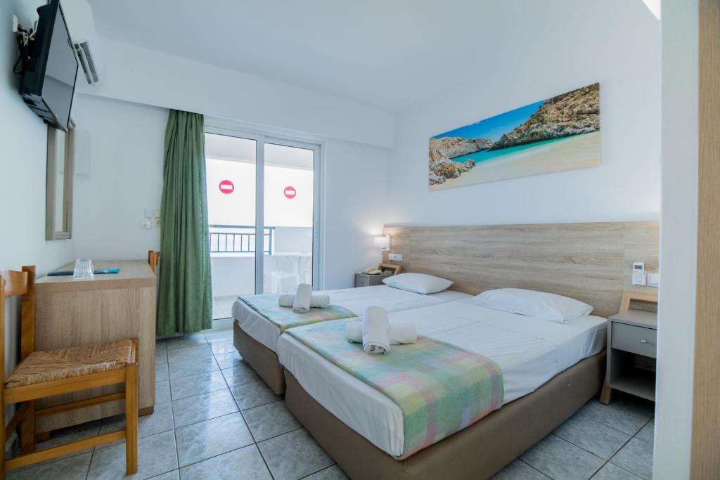 Двухместный (Стандартный двухместный номер с 1 кроватью или 2 отдельными кроватями, вид на море) отеля Horizon Beach, Сталис