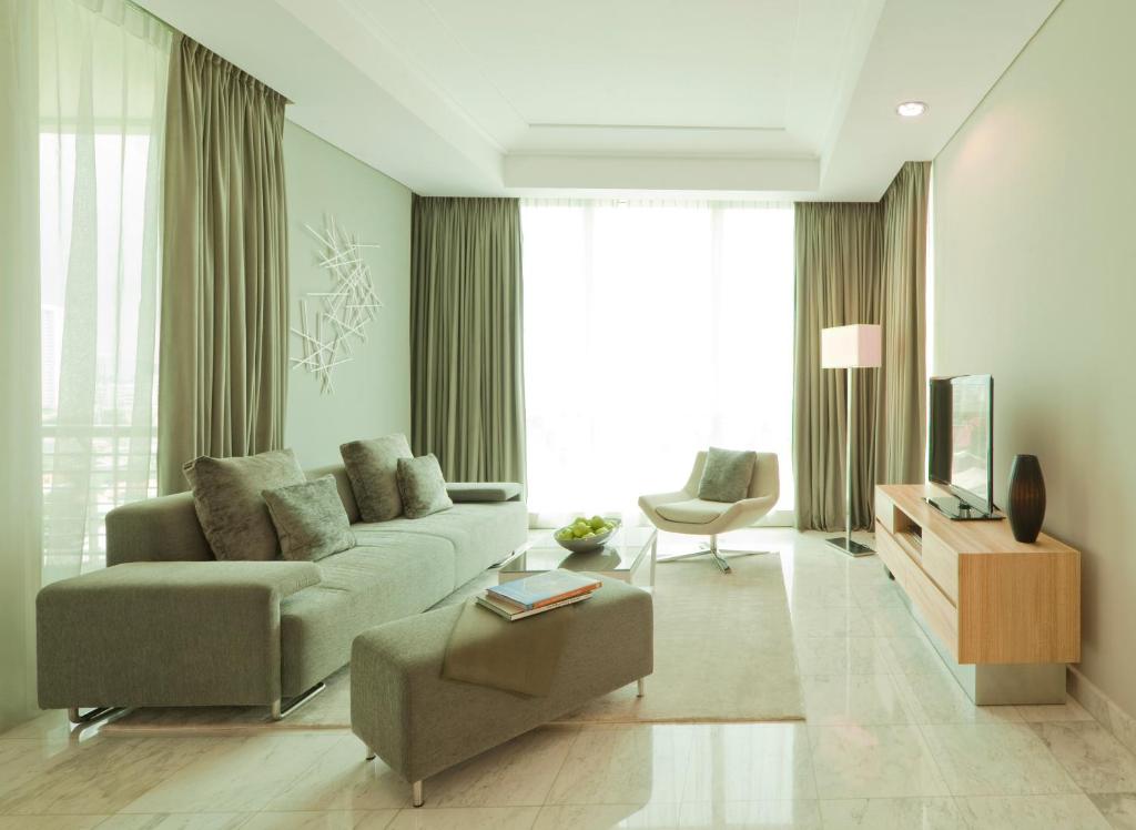 Двухместный (Апартаменты Делюкс с 3 спальнями) апарт-отеля Fraser Residence Sudirman Jakarta, Джакарта