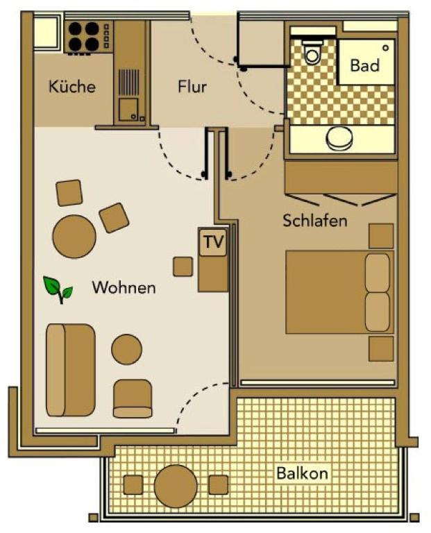 Апартаменты (Стандартные апартаменты с 1 спальней), Residenz am Dom Boardinghouse Apartments