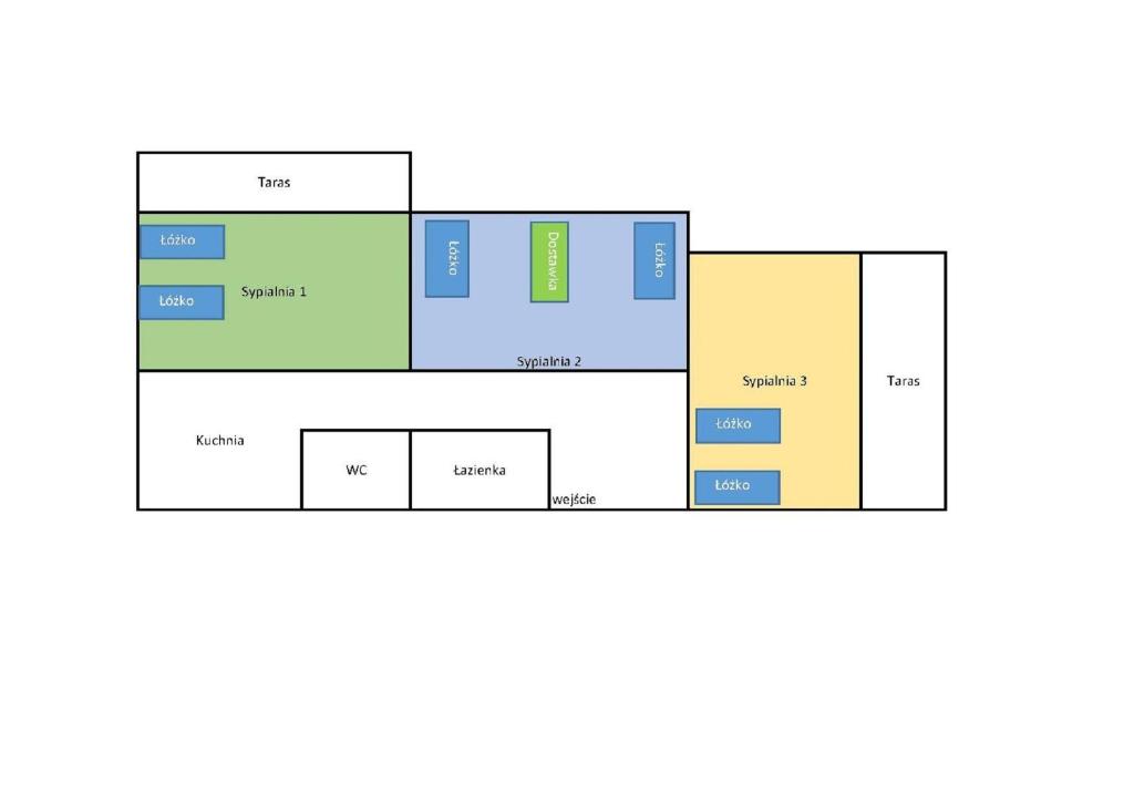 Апартаменты (Апартаменты с 3 спальнями), Pokoje w Apartamencie Danuta