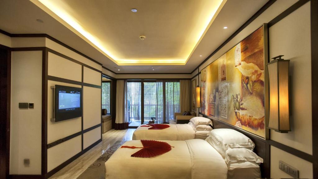 Двухместный (Двухместный номер Hot Spring Retreat с 2 отдельными кроватями - Предложение Sense of Family) курортного отеля Banyan Tree Chongqing Beibei, Чунцин