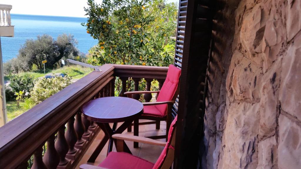 Трехместный (Трехместный номер с балконом и видом на море) гостевого дома Villa Sara Guesthouse, Свети-Стефан