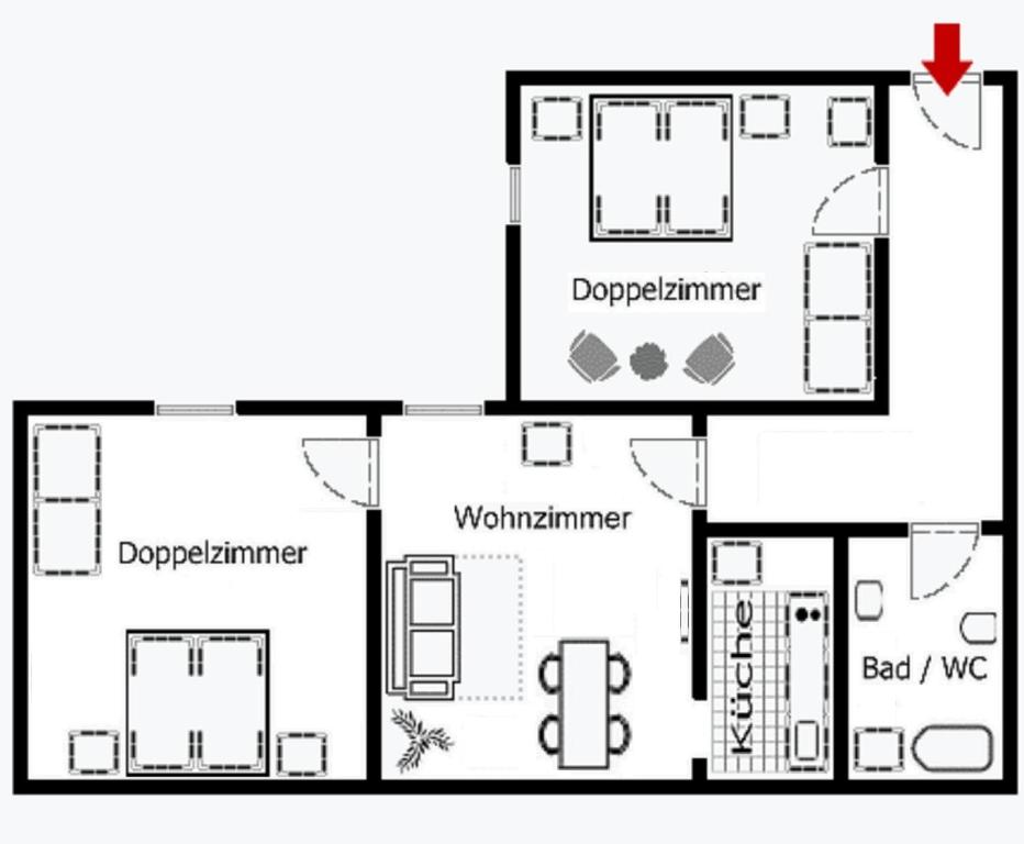 Апартаменты (Стандартные апартаменты с 2 спальнями), Apartments City Room Berlin