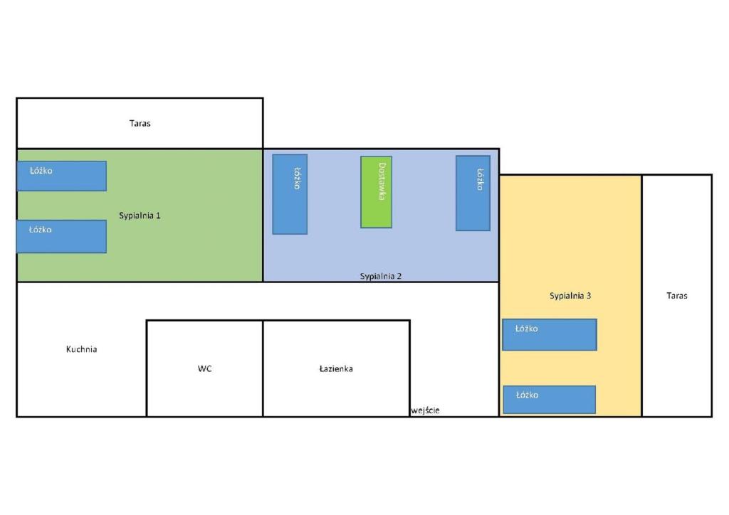 Апартаменты (Апартаменты с 3 спальнями), Pokoje w Apartamencie Danuta