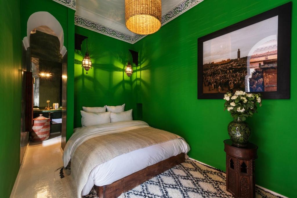 Двухместный (Стандартный двухместный номер с 1 кроватью или 2 отдельными кроватями) отеля Riad Les Yeux Bleus, Марракеш