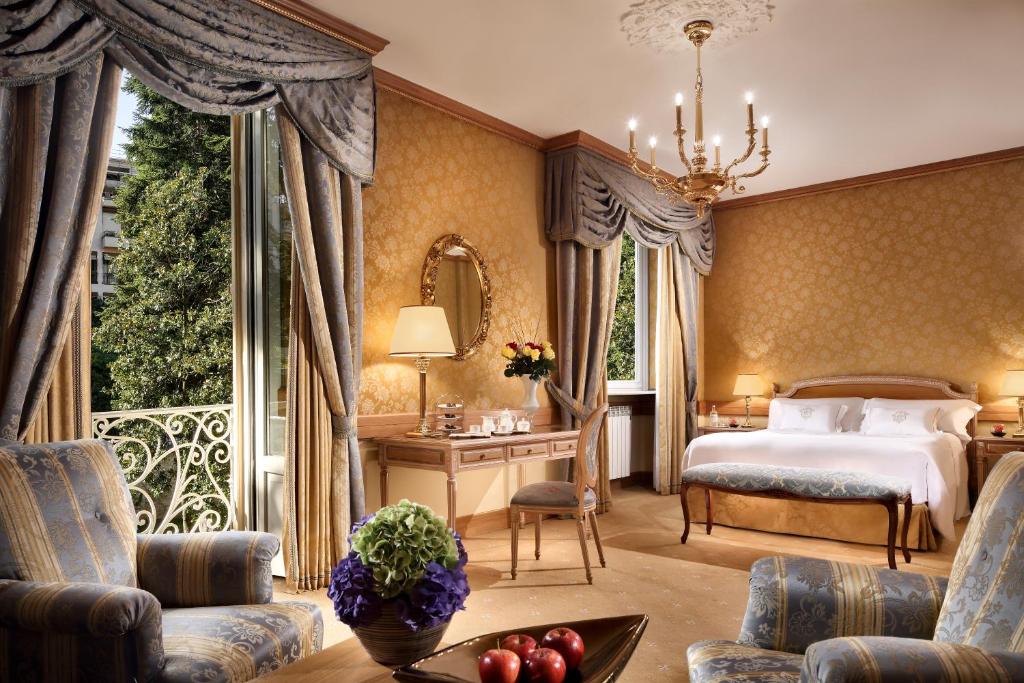 Двухместный (Улучшенный двухместный номер Palace с 1 кроватью, со стороны заднего двора) отеля Hotel Splendide Royal, Лугано