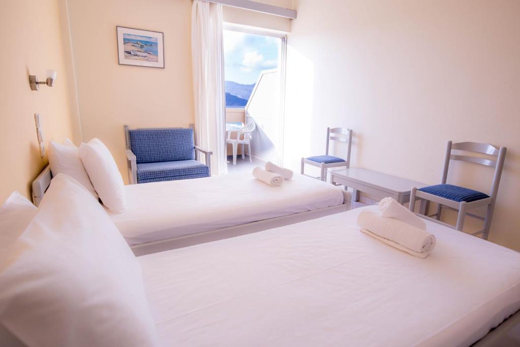 Двухместный (Двухместный номер с 2 отдельными кроватями и боковым видом на море) отеля Galini Beach Hotel, Киссамос