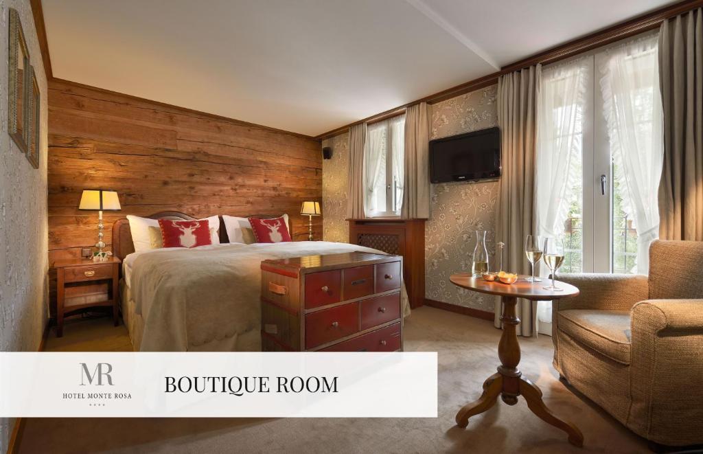 Двухместный (Двухместный бутик-номер с 1 кроватью или 2 отдельными кроватями) отеля Monte Rosa Boutique Hotel, Церматт