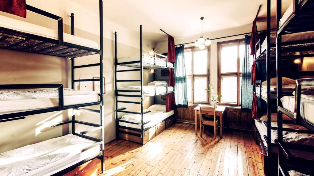 Номер (Двухъярусная кровать в 12-местном общем номере для мужчин и женщин) хостела Sir Toby's Hostel, Прага