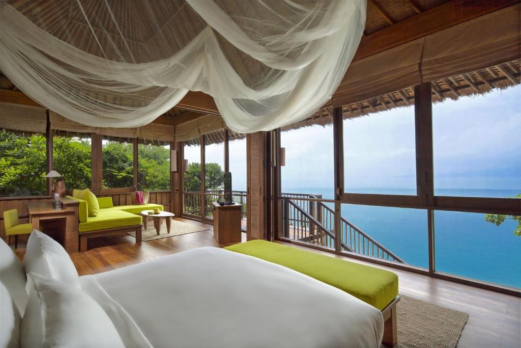 Двухместный (Вилла-люкс с бассейном и видом на океан) курортного отеля Six Senses Samui, Самуи
