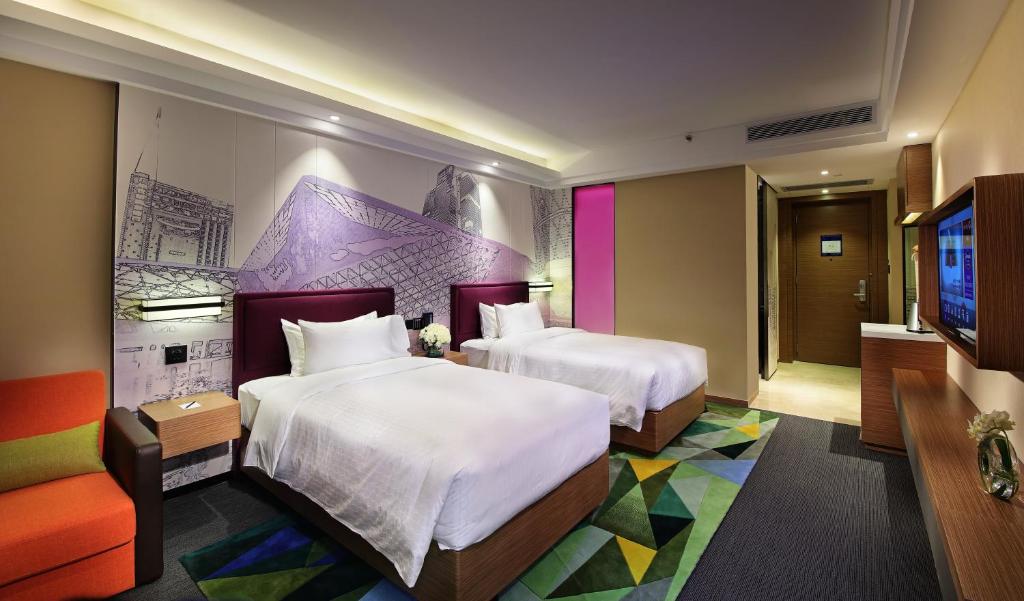 Двухместный (Двухместный номер «Комфорт» с 2 отдельными кроватями) отеля Hampton by Hilton Guangzhou Zhujiang New Town, Гуанчжоу