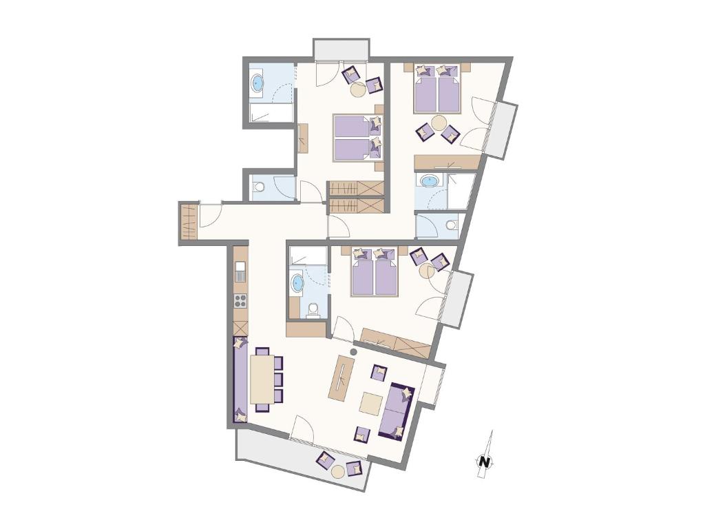 Апартаменты (Апартаменты с 3 спальнями – 4) апартамента Tschuggmall Appartements, Фис