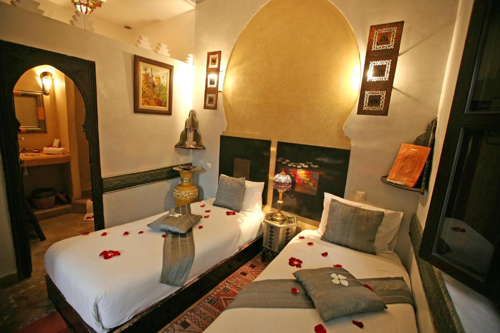 Двухместный (Стандартный двухместный номер с 2 отдельными кроватями) отеля Riad La Porte Rouge, Марракеш