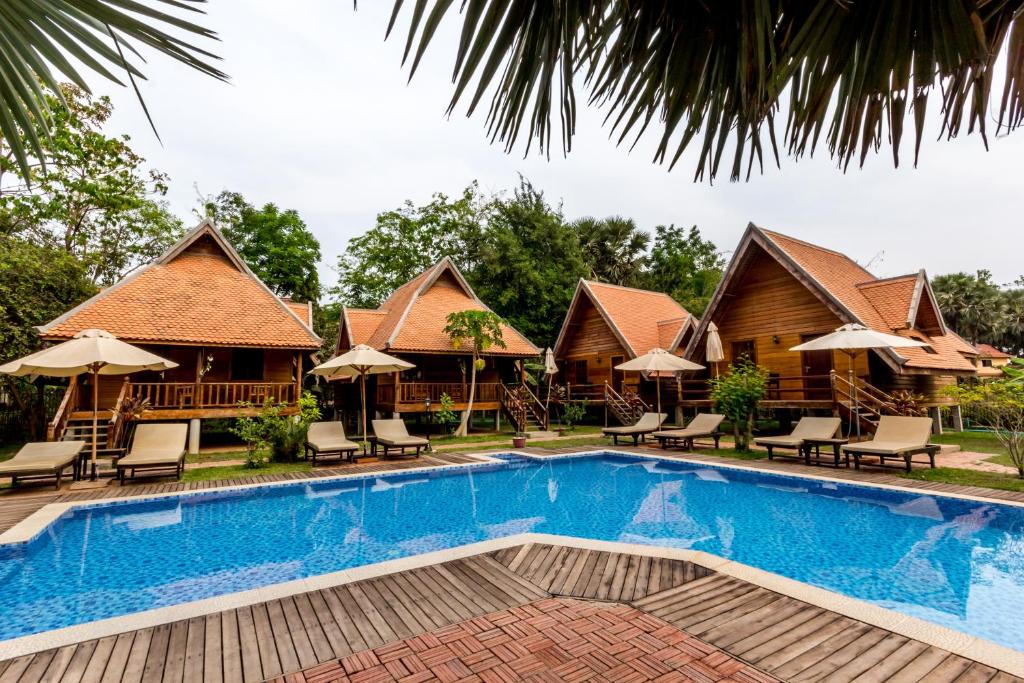 Двухместный (Двухместное бунгало Делюкс с 1 кроватью - Бесплатный трансфер от аэропорта) отеля Angkor Heart Bungalow, Сием Рип