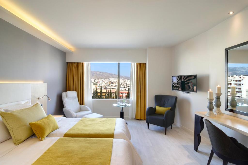 Двухместный (Представительский двухместный номер с 1 кроватью или 2 отдельными кроватями) отеля Athens Avenue Hotel, Афины