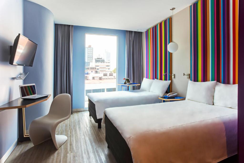 Двухместный (Стандартный двухместный номер с 2 отдельными кроватями) отеля Ibis Styles Mexico Zona Rosa, Мехико
