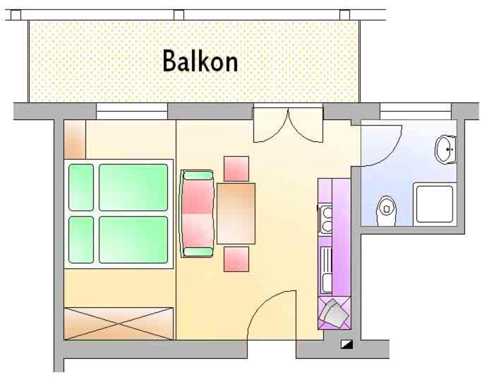 Студио (Номер-студио с балконом), Ferienwohnung Pension Tirol