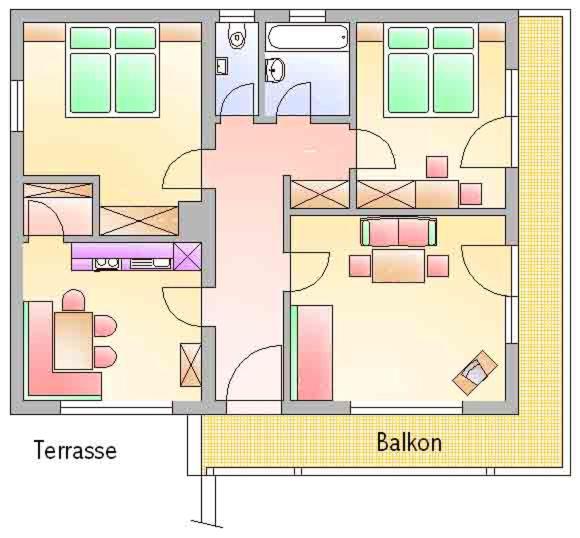 Апартаменты (Апартаменты с 2 спальнями и балконом), Ferienwohnung Pension Tirol