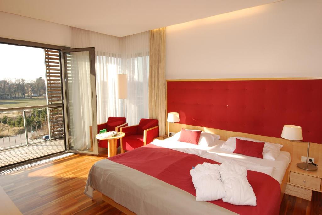 Двухместный (Панорамный двухместный номер с 1 кроватью и доступом в термальный спа-центр) отеля Therme Laa - Hotel & Silent Spa, Зефельд-Кадольц