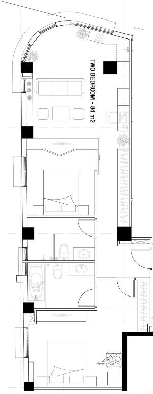 Апартаменты (Апартаменты с 2 спальнями), Homestead Parkview (formerly Compass Parkview)