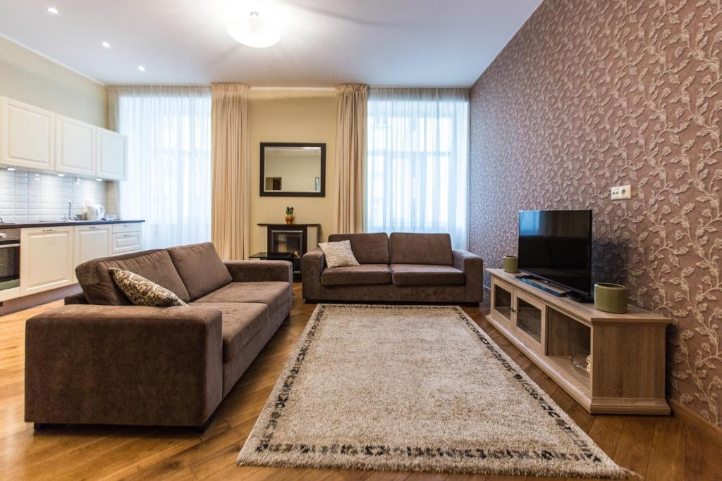 Апартаменты (Апартаменты с 2 спальнями и балконом), Riga Lux Apartments - Ernesta