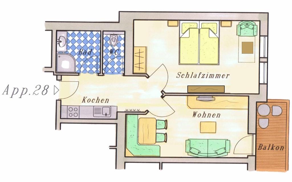 Апартаменты (Апартаменты с 1 спальней) апартамента Landhaus Huber, Гросарль