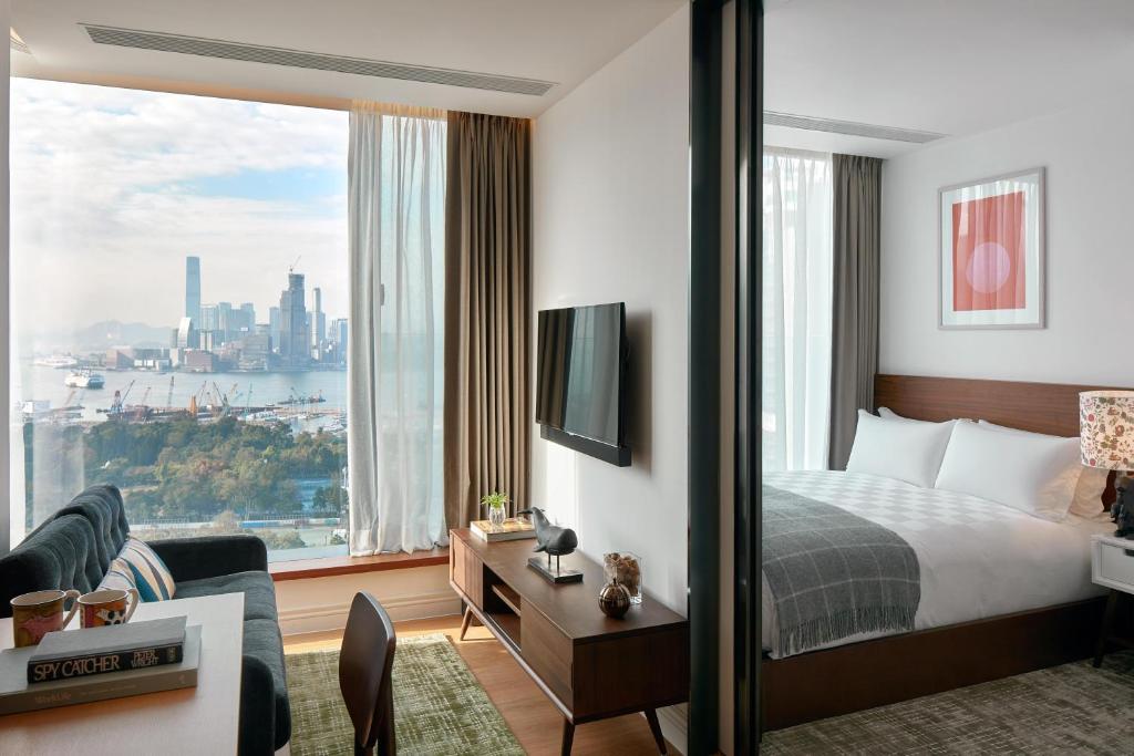 Апартаменты (Стандартные апартаменты с 1 спальней и видом на гавань) апарт-отеля Little Tai Hang, Гонконг (город)