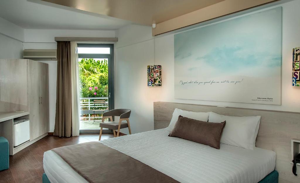 Двухместный (Двухместный номер с 2 отдельными кроватями, вид на сад) отеля The Grove Seaside Hotel, Дрепанос