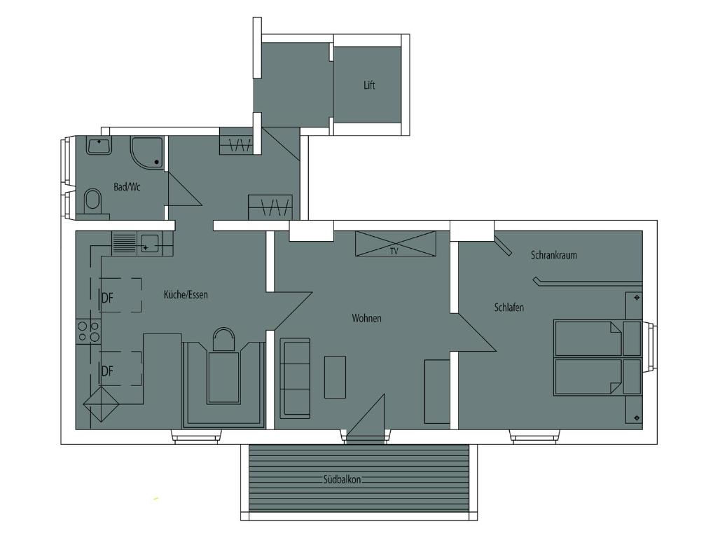 Апартаменты (Апартаменты с 1 спальней - Тип 4а), Kasperhof Appartements Innsbruck Top 1 - 5