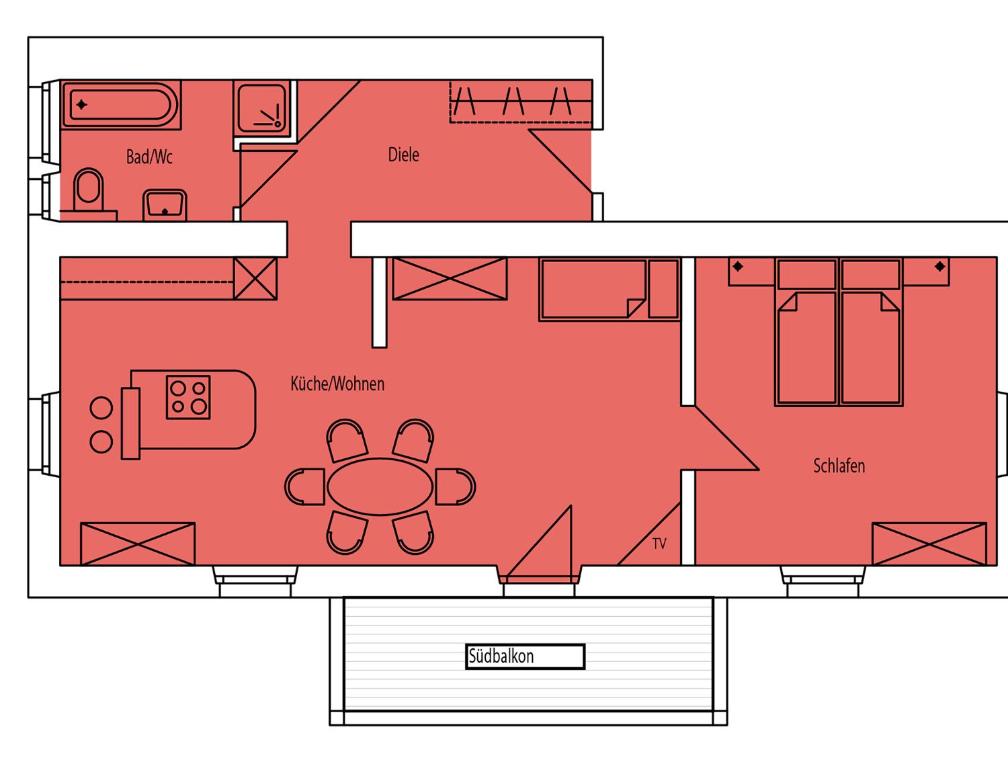 Апартаменты (,Апартаменты с 1 спальней Тип 3), Kasperhof Appartements Innsbruck Top 1 - 5