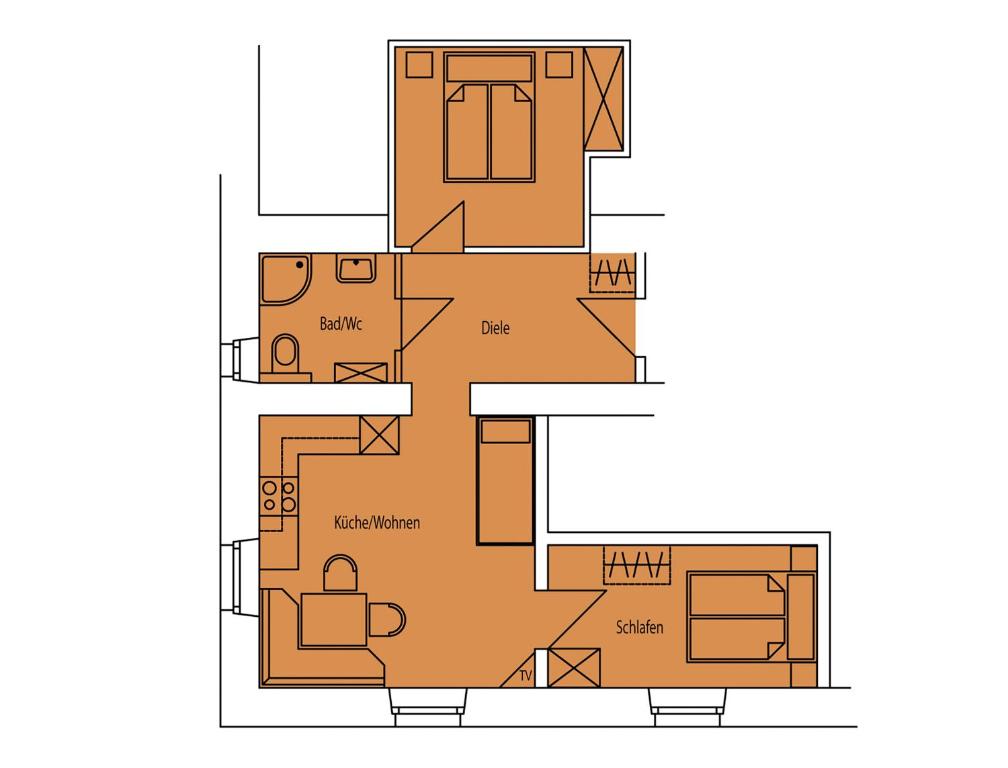 Апартаменты (Апартаменты с 2 спальнями (тип 2)), Kasperhof Appartements Innsbruck Top 1 - 5