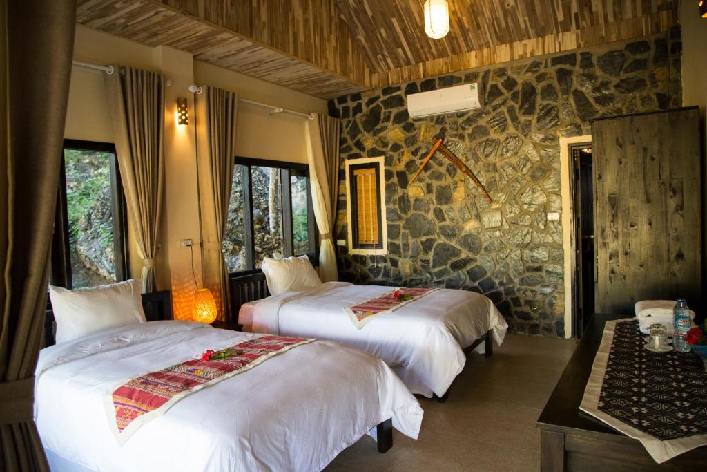 Двухместный (Двухместный номер Делюкс с 2 отдельными кроватями) отеля Mai Chau Nature Lodge, Май Чау