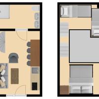 Четырехместный (Двухуровневый четырехместный номер) апарт-отеля Plantage Garden Apartments, Амстердам