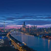Двухместный (Двухместный номер Делюкс «Горизонт» с 2 отдельными кроватями и видом на реку) отеля Shangri-La Hotel, Guangzhou, Гуанчжоу
